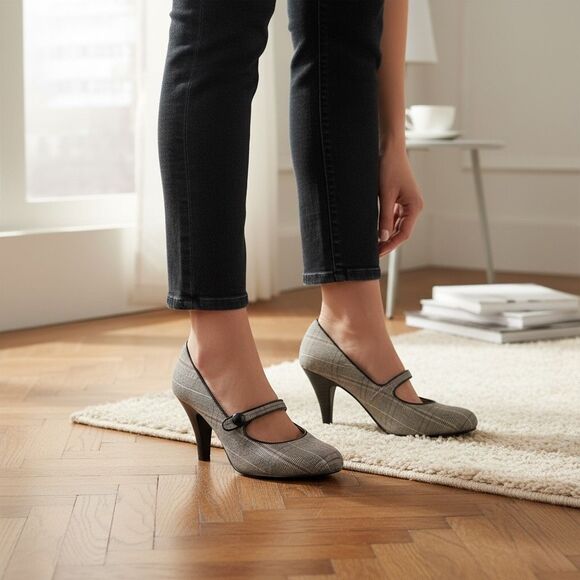 Chinese Laundry Colby Plaid Mary Jane Heels 6.5 - Picture 12 of 12